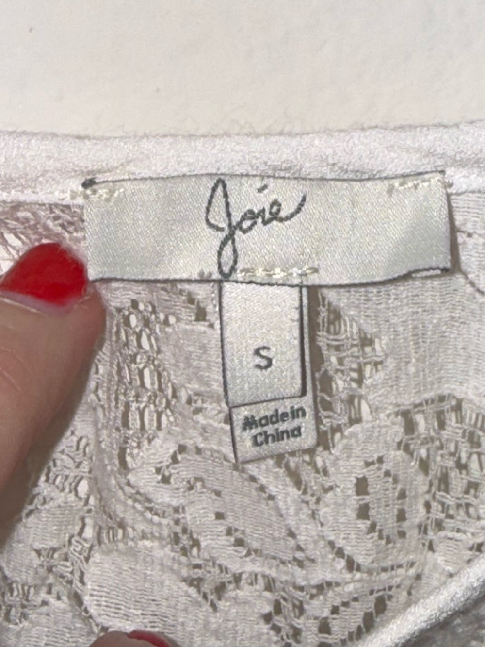 Anthropologie Joie White Lace Long Sleeve Peasant Blouse Small Boho - Picture 5 of 6